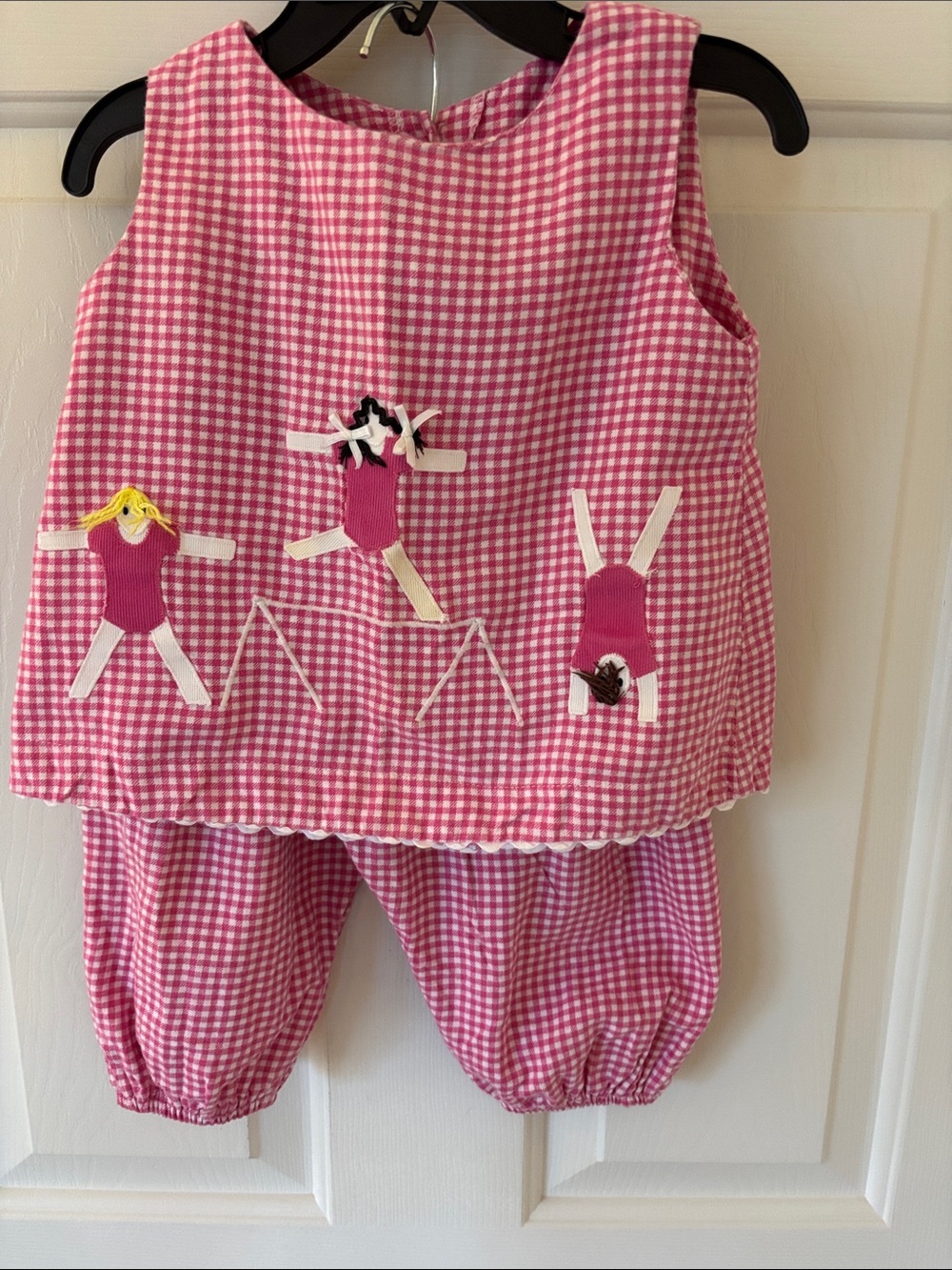 Fantasia too: Cotton Baby Gymnast Appliqué top and bottom set
